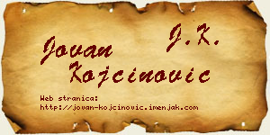 Jovan Kojčinović vizit kartica